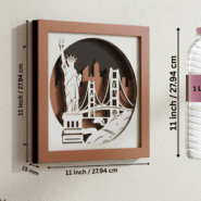 Statue of Liberty wooden wall hanging size 11 x 11 inches with 3D layered wood design