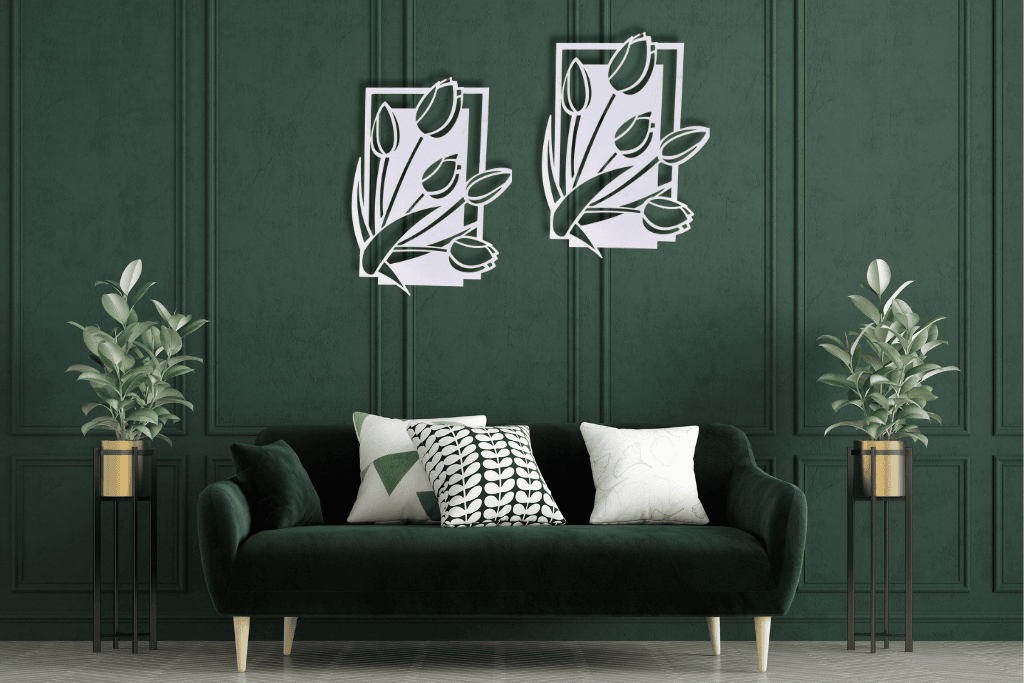 Stone White Floral Wooden Wall Décor Set for Living Room stone white floral wooden wall decor set in modern living room