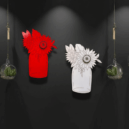 1003 - Flower jar 2 pieces