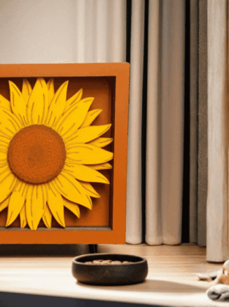 Handcrafted Wooden Sunflower Wall Art | 3D Floral Home Décor
