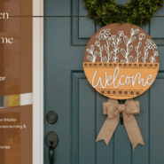 1008 - Welcome flower wall hanging