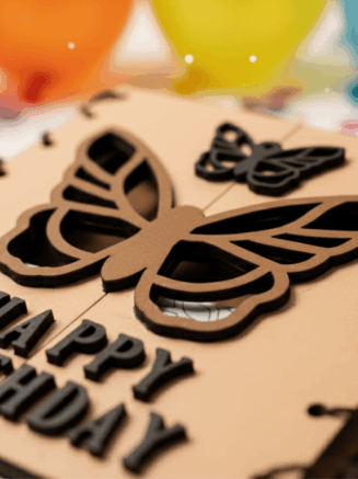 Handcrafted Butterfly Birthday Card – Elegant Rustic Greeting & Keepsake
