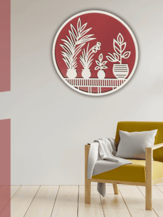 Plant craft wooden wall hanger with product details showing size 11x11 inches and wooden material