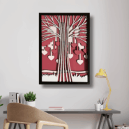 Natural wood Love Tree wall hanging with artistic handcrafted design