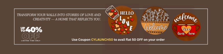 Hello Love Wooden Round Wall Art