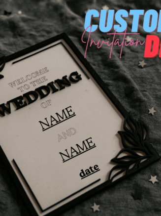 Custom Black Wooden Wedding Welcome Sign – Personalized Rustic Décor